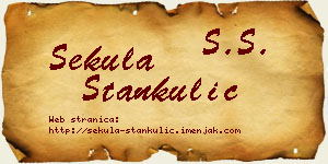 Sekula Stankulić vizit kartica